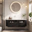 Meuble-lavabo flottant 48 po avec rebords courbés et lavabo en céramique 48 po-186056360