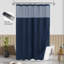 Waffle Weave Shower Curtain With Snap-In Liner, 12 Hooks Included-1328245614-1209379482