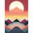 Symmetrical Mountain - White Office Framed Canvas Decor