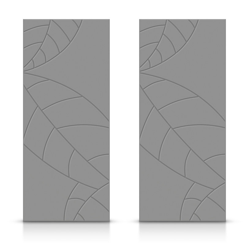 Portes de placard coulissantes à panneaux, 48 po x 80 po, Gris clair