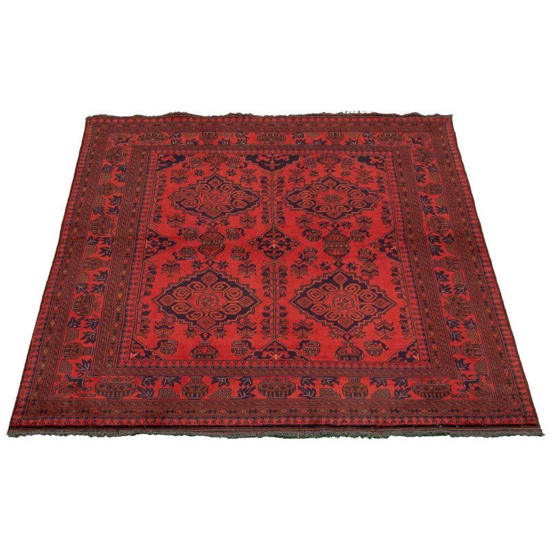 Tapis de zone en laine 5 pi x 6 pi 4 po noué la 2010s one-of-kind-the main esari turque Allaina