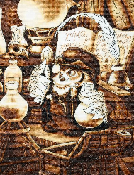 Trousse de broderie au point de croix compté « Le hibou est un alchimiste » par Alisena 1289A