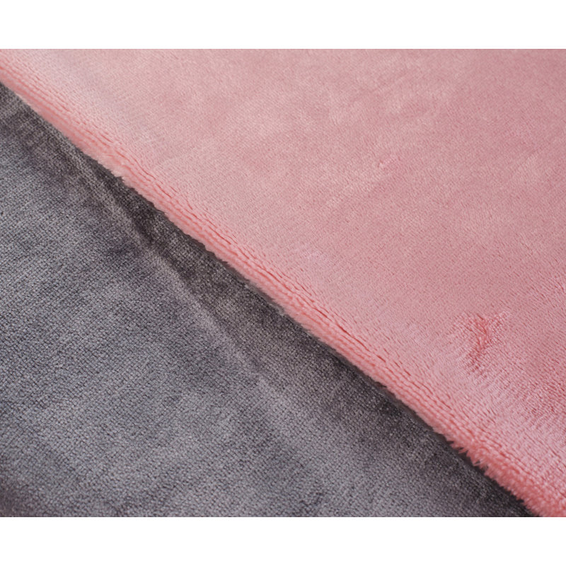 Cashmere Feeling Duvet Cover Set, Pink/Grey, Single - 1 Pillowcase (80 x 80 cm)