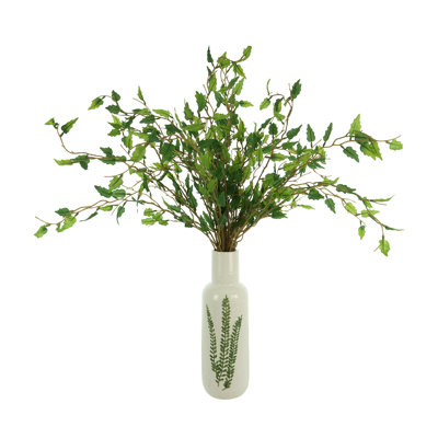 Maitland Organic Modern Smilax Arranged in a Ceramic Leaf Vase