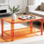 Table basse moderne en acrylique avec tablette de rangement, table centrale rectangulaire à 2 niveaux pour le salon, les petits espaces et le bureau