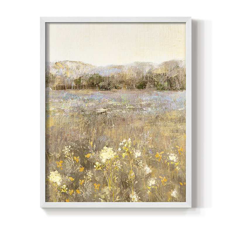 «Honey Meadow», reproduction encadrée - bois massif, Blanc, H 28 po x l 22 po