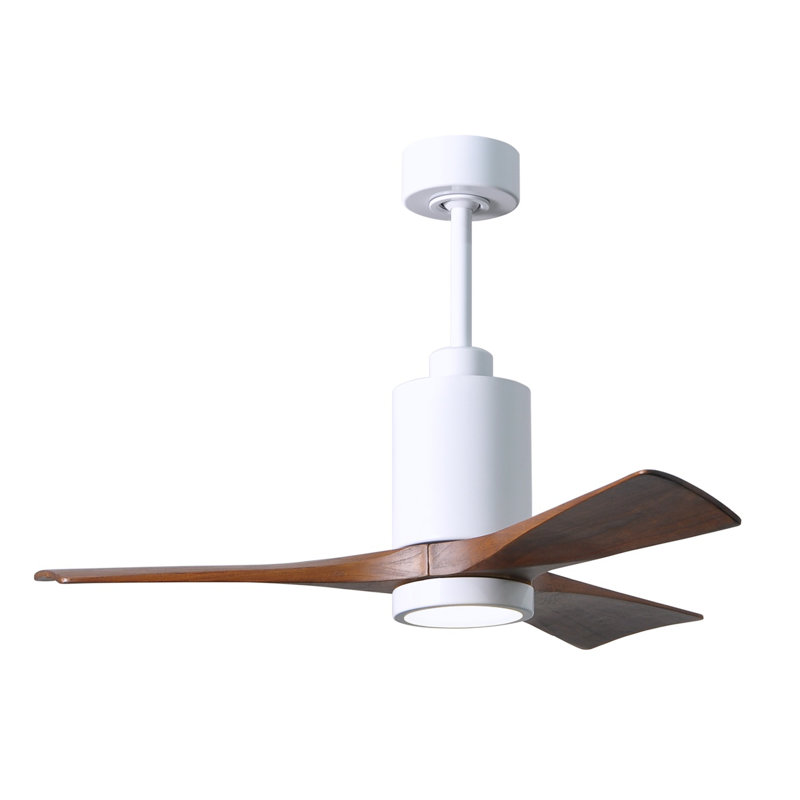 Patricia LED Downrod Ceiling Fan, Gloss White, Matte White, 52"
