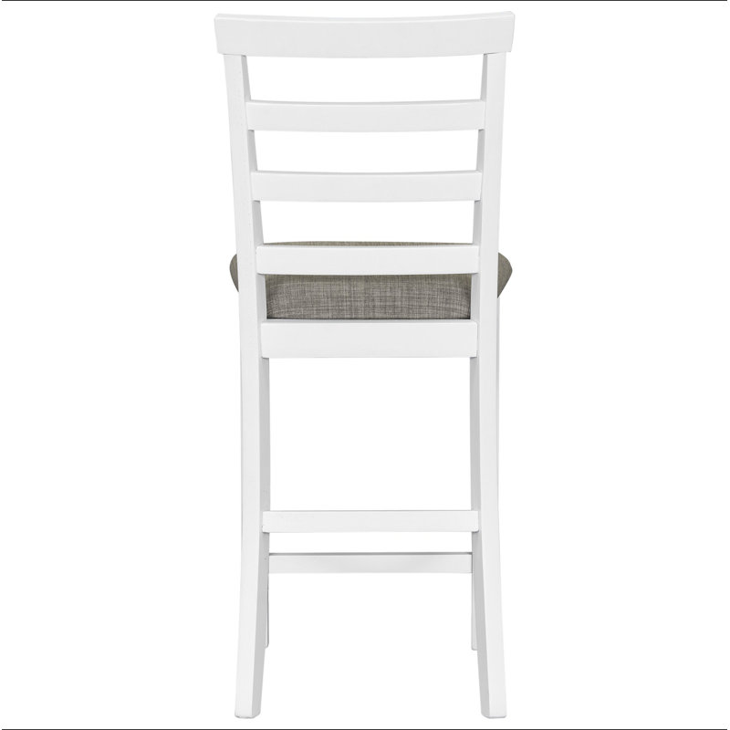 Ensemble de salle à manger 5 pièces multifonctionnel en bois d'hévéa à hauteur de comptoir avec chaises rembourrées et compartiment à vin intégré à 9 bars, porte-verres à vin pour la salle à manger