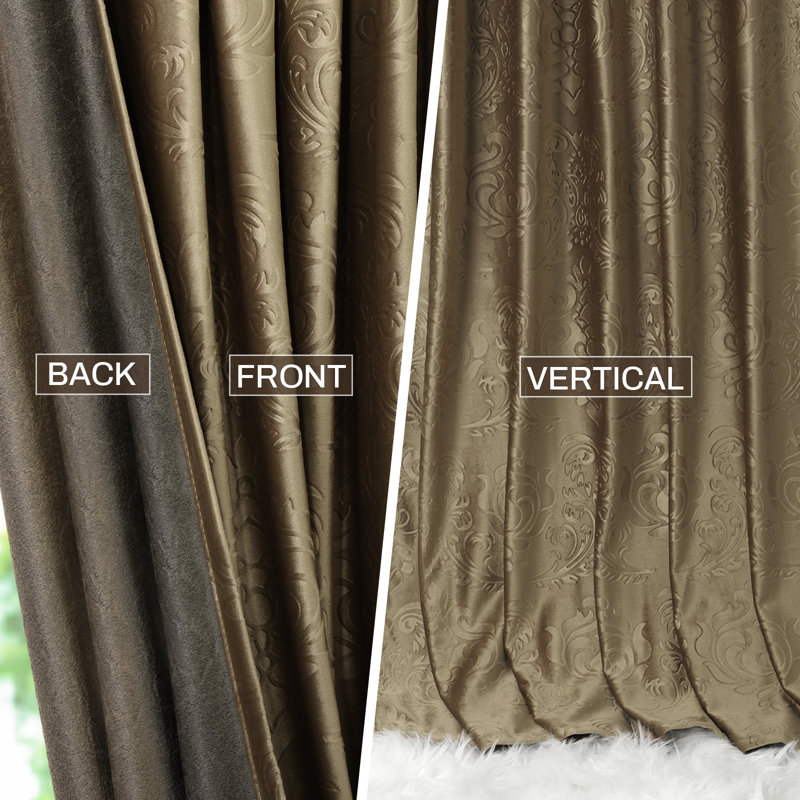 Hemington Blackout Curtain Pair, Brown, 52" W x 72" L