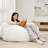 Big Bean Bag Chair, 4.5ft Giant Couch with Removable Cover, Large Foam Filled Floor Lounger for Living Room, Bedroom, Dorm - White-1516022582