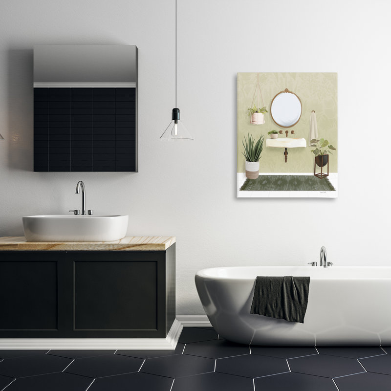 Toile apaisante avec plantes par House Fenway, H 40 po x l 30 po