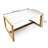 Abstract Coffee Table, Geometric Hexagonal Forms And Inner Connecting Lines Simplistic Design, Acrylic Glass Center Table With Wooden Frame For Offices Dorms Pale Grey And White-1186609187