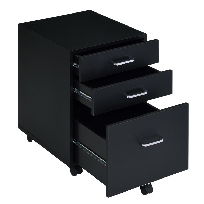 Cabinet contemporain 3 noir et classeur pour un usage domestique élégant et peu encombrant