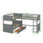 Lit superposé simple avec lit mezzanine attaché et deux tiroirs de rangement-88299862