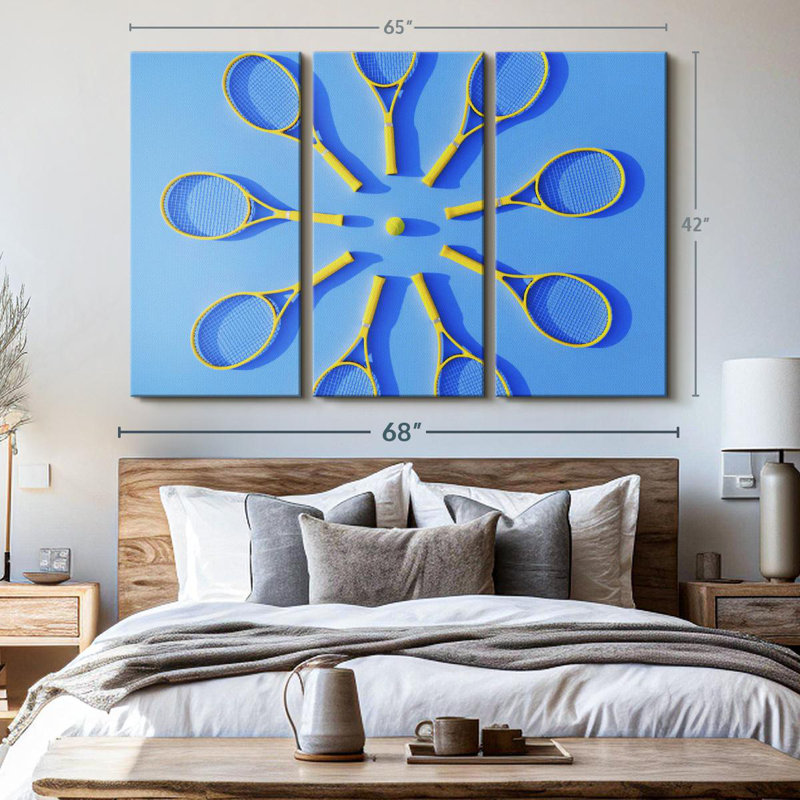 «Tennis Racket Circle» sur toile, H 42 po x l 65 po x P 1,25 po