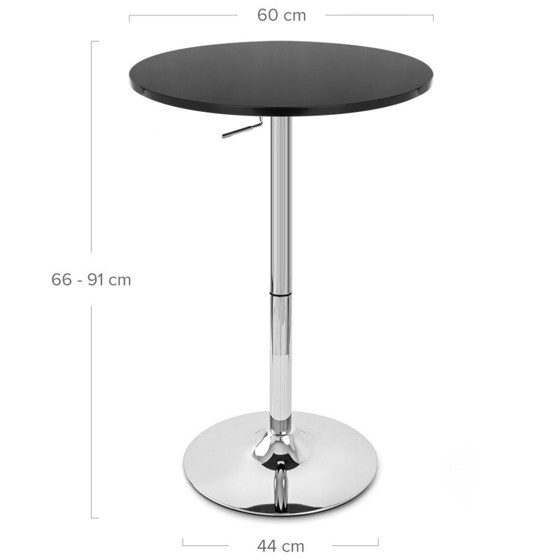 Table bistro ajustable Coar, Noir