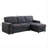 Upholstery Sleeper GREY Sectional Sofa With Storage Space-2107543862