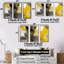Moutarde jaune et gris vif II - 3 pièces sur toile-87538323-87538324
