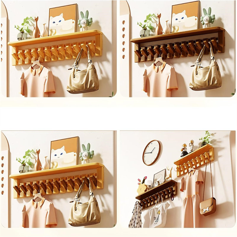 Portemanteau mural en bois