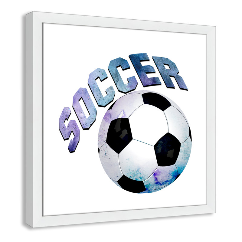 Fille de football 1, H 22,5 po x l 22,5 po x P 0,63 po, Cadre blanc