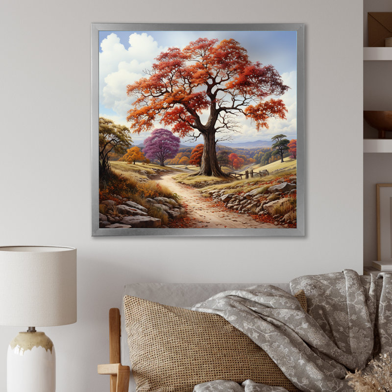 Automne splendeur sycomore arbres - arbre sycomore art mural, Argent, H 36 po x l 36 po