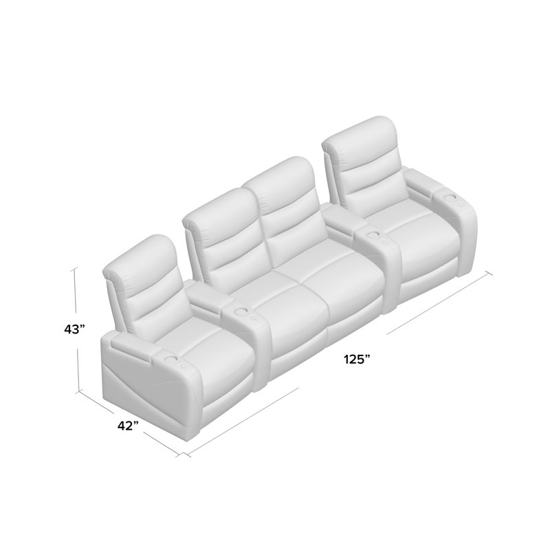 Rangée de sièges de cinéma maison incurvé stealth hr series (rangée de 4), Cerise luxueuse