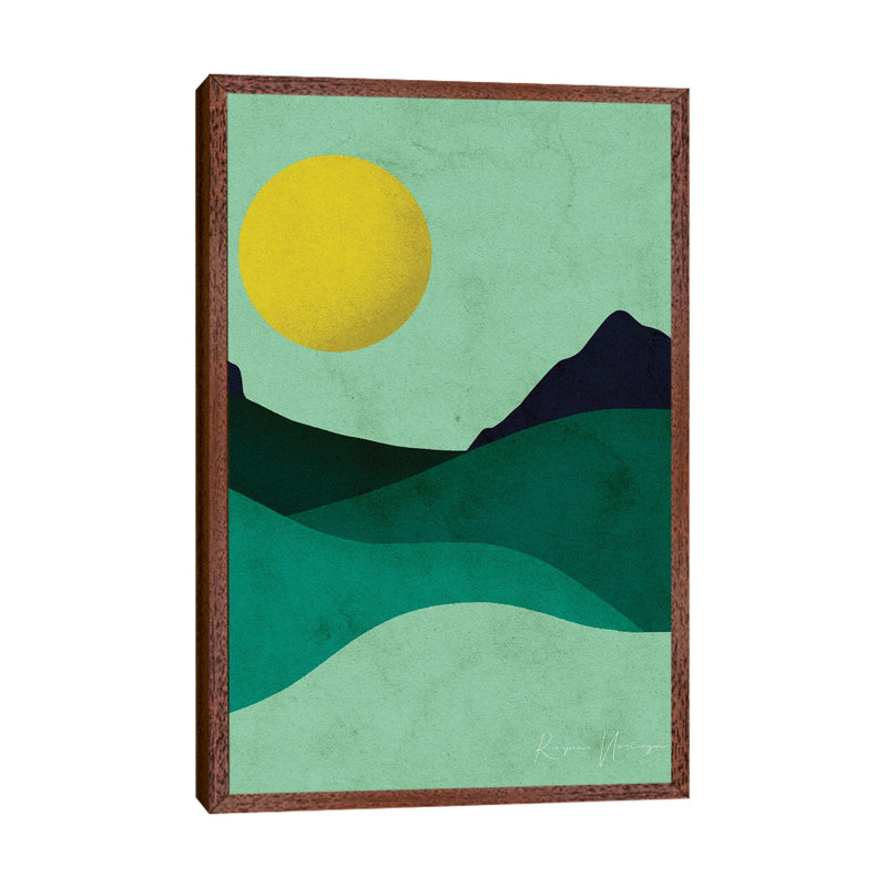 Chartreuse Moon 1 Piece Painting on Canvas, 101.6 cm H x 66.04 cm W, Classic Wood Framed Canvas