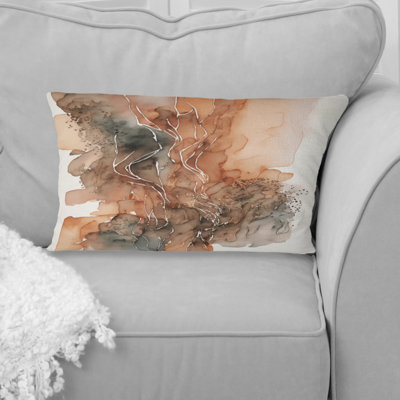 Wanderings In Canyon Ridge IV - Abstract Liquid Ink Printed Throw Pillow