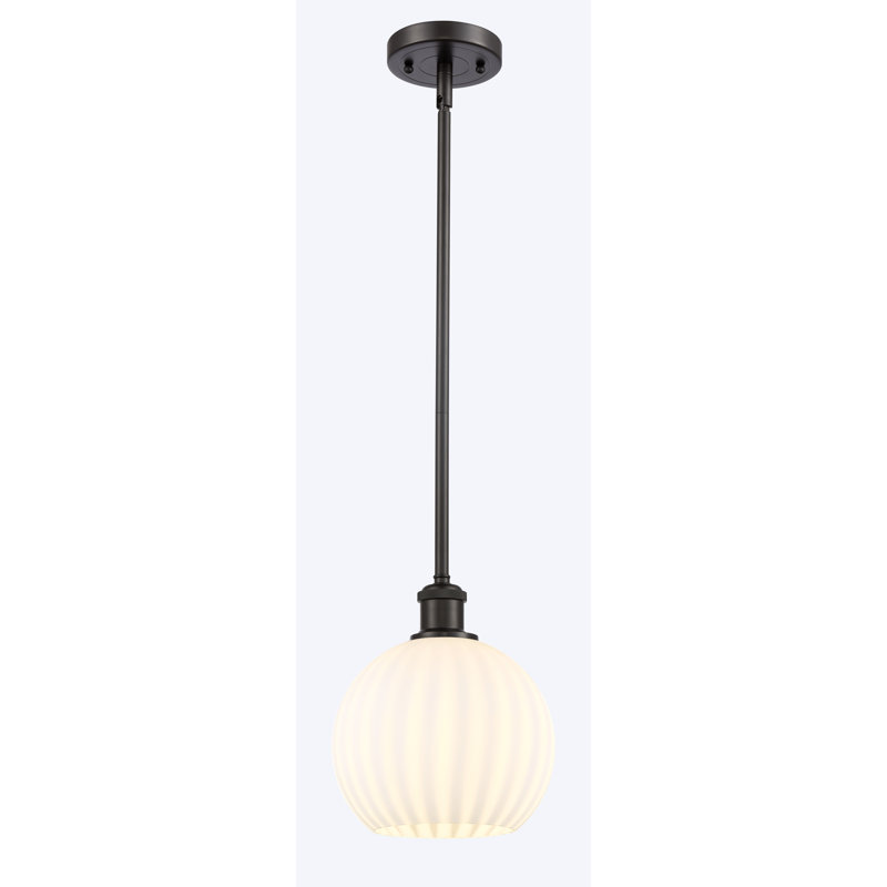 Luminaire suspendu 1 lumière Sabanc, H 10 po x l 8 po x P 8 po, Bronze huilé