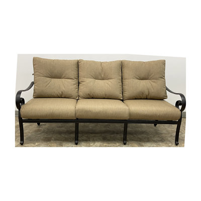 Poulin Patio Sofa with Sunbrella Cushions by Fleur De Lis Living