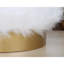 Pouf élégant avec pieds en bois, blanc, 17,7 po x 15,7 po | Housse 100% polyester, 35 éponges orthopédiques pour plus de confort | Parfait pour les salons glamour et les décors modernes, design polyvalent et chic-1218134036