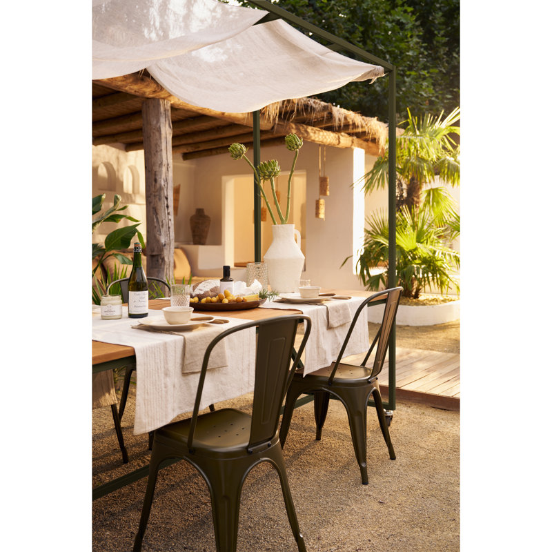 Blue Sky Rectangular Metal Outdoor Dining Table , 86.61cm W 38.19cm D