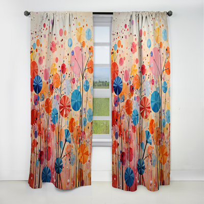 Colorful Vibrant Fusion - Abstract Collages Curtain - Velvet Blackout Abstract Curtain - 1 Panels