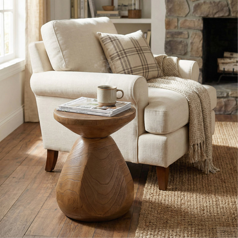 Table d'appoint en bois pour patio Patti MGO, finition grain de bois, ensemble de 1