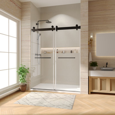 Gargy 60"-63"W * 78"H Double Sliding Door Shower Door With Closing System