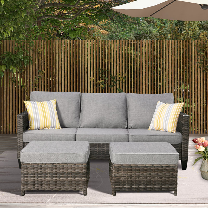 Joette 5 - Person Patio Conversation Set with Cushions, Dark Gray
