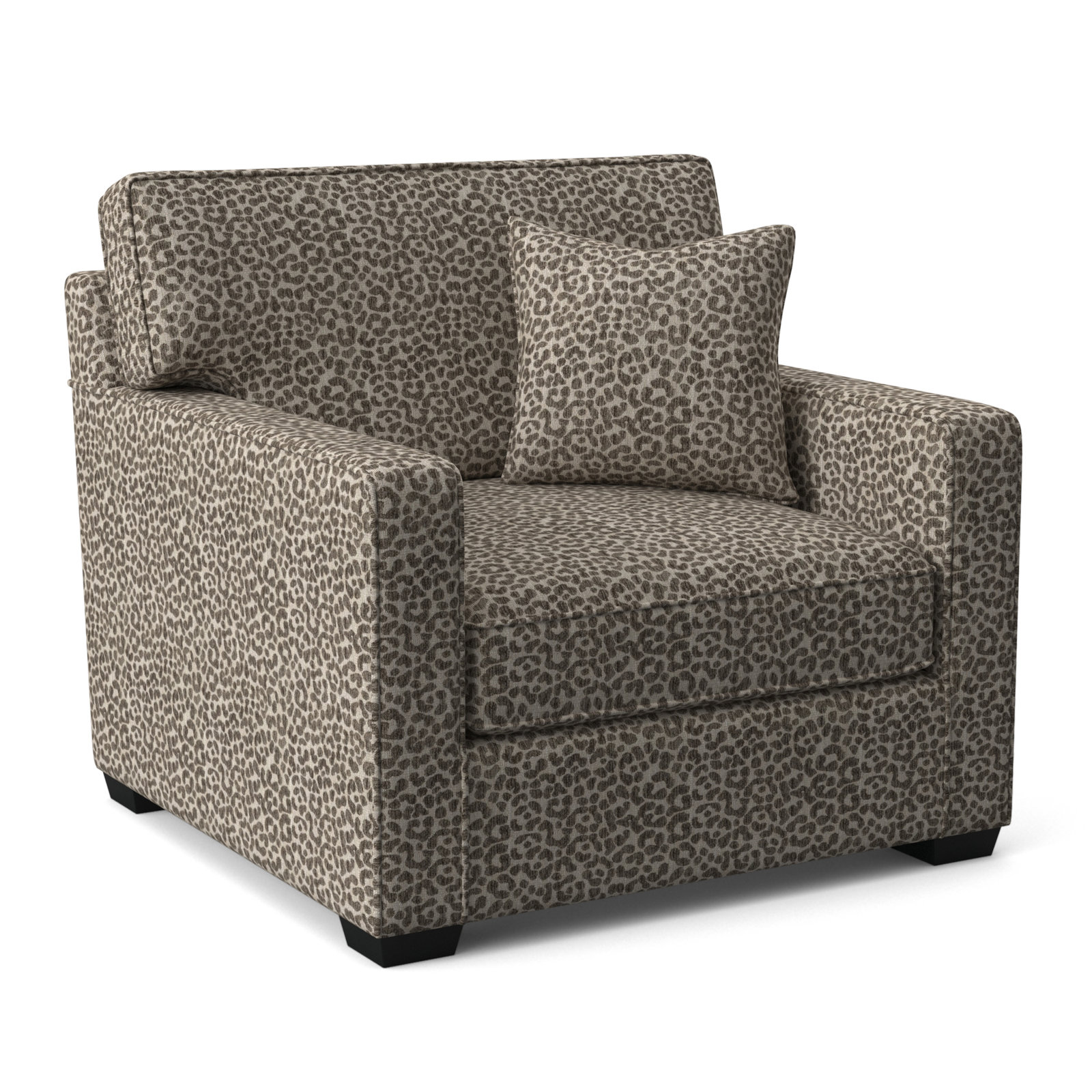 Gramercy Park Upholstered Accent Chair, Black Finish, Gray Sugar Performance