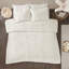 Ensemble d'édredon en chenille de coton 2 pièces d'inspiration mondiale en blanc cassé pour lit simple / simple TG, parfait pour une utilisation et un décor toutes saisons.-119071082-119071086