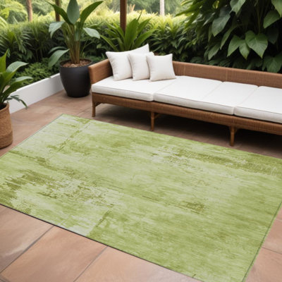 Tapis intérieur lavable abstrait vert lime 9 pi x 12 pi
