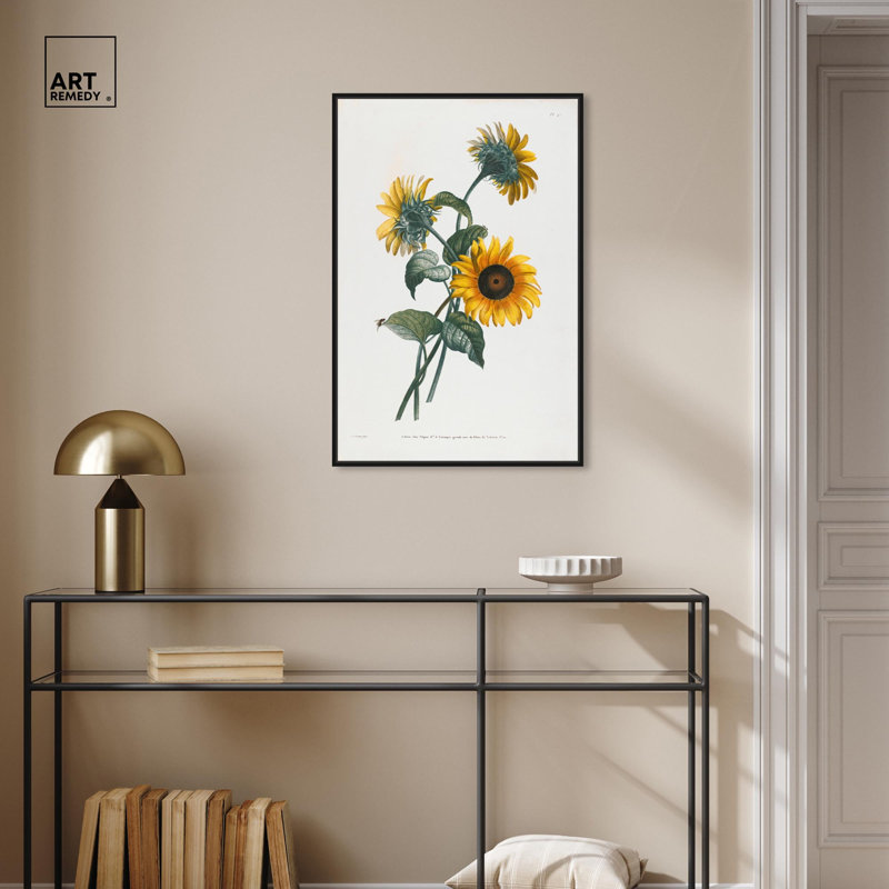 Art Remedy, impressions sur toile, tournesol, H 31 po x l 21 po, Cadre flottant noir