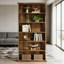 Bibliothèque de style campagnard avec panneau de fibres à densité moyenne durable et imperméable