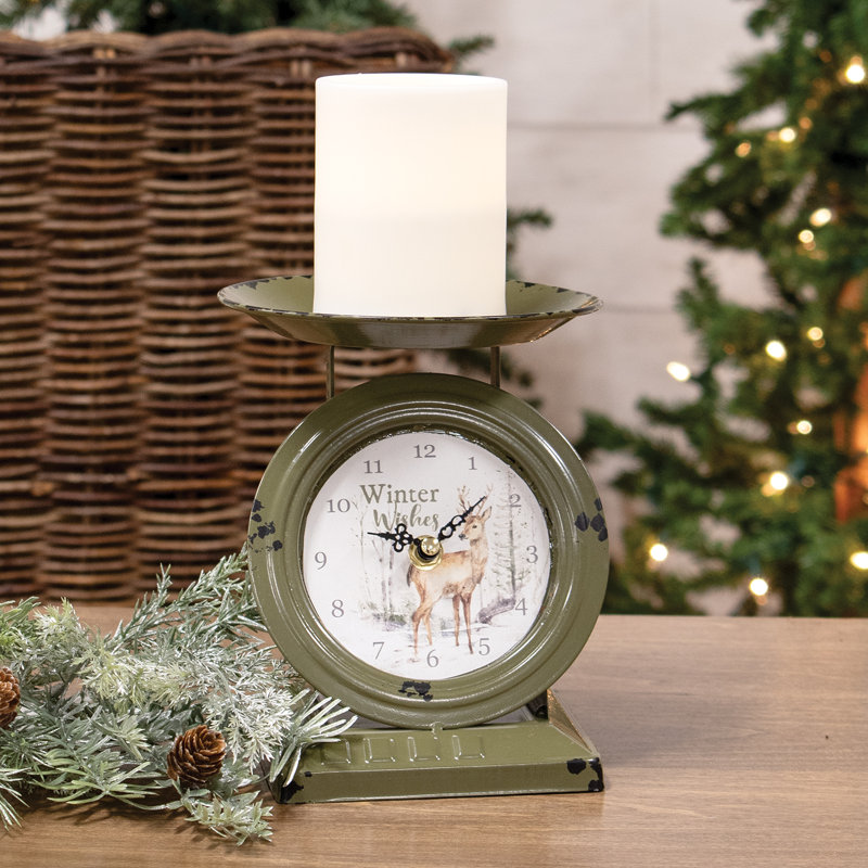 Numerical Metal Electrical Tabletop Clock Green