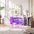 Labelle Brandenburg 57" Modern Media Console with Adjustable shelf, LED Fluted TV Stand for 65 Inch TV, Glossy TV Console with Cabinet-258718203
