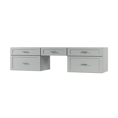 Ensemble de meuble-lavabo mural flottant double 84 po avec bureau Disar
