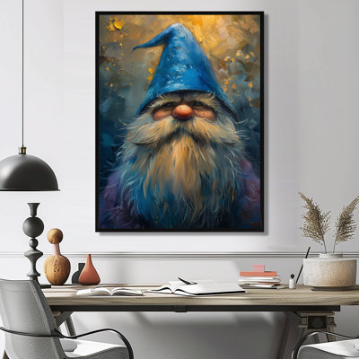 Blue Gnome Glimmering Glimpse - Décoration murale gnome