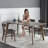 Gray + Nut-brown Rectangular Sintered Stone + Solid Wood Dining Table-1583178957