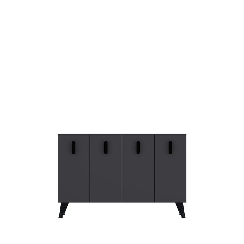 Console moderne anthracite de 47,2 po x 29,5 po x 11,6 po | 100% panneau de particules enduit de mélamine, épaisseur: 0,71 pouce | Design mural avec plusieurs tablettes, élégant et fonctionnel pour le salon et le vestibule