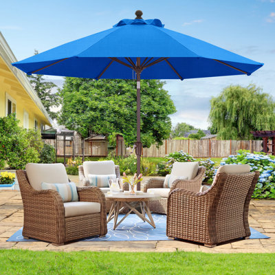 Parasol de marché en oléfine 9 'avec inclinaison et manivelle