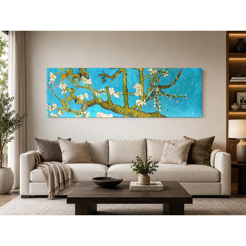 Fleurs d'amandier (1890) - Art mural sur toile panoramique, 60" W x 20" H