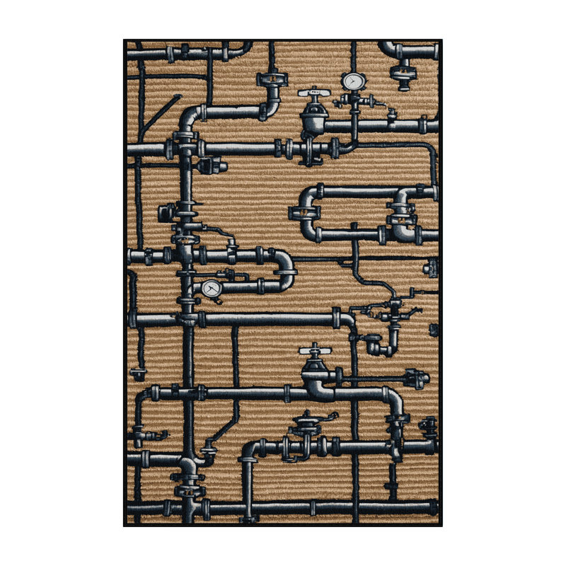 Tapis de transport brun lavable à la machine, Rectangle 7 pi x 9 pi
